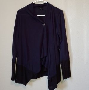 Navy button sweater